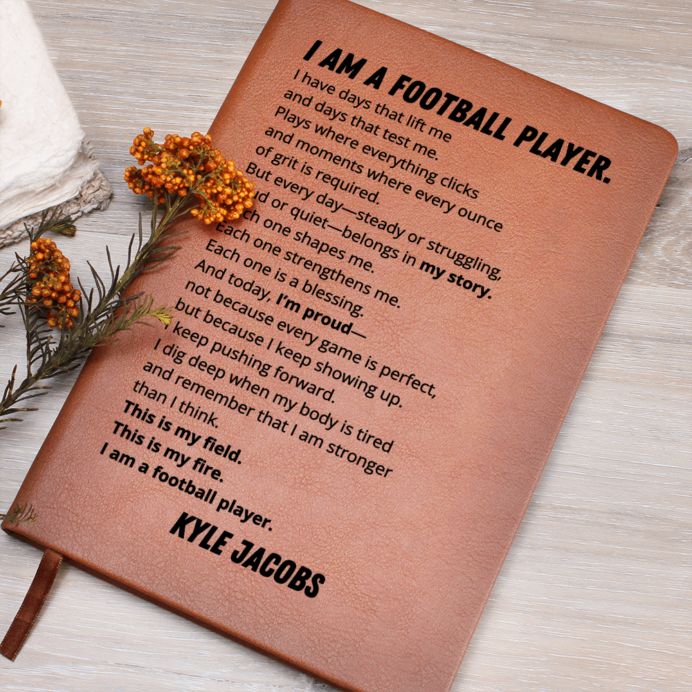 Personalized Football Player Gift | Custom Name Notebook