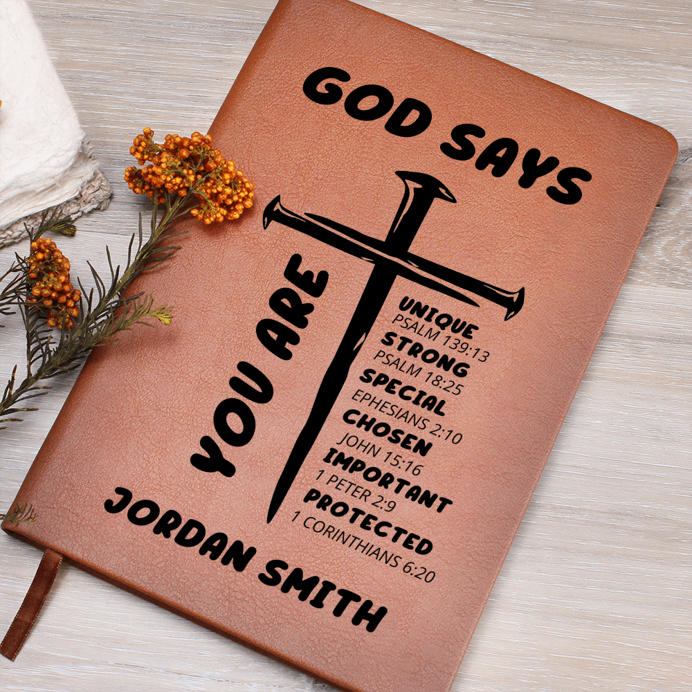 Personalized Prayer Journal For Him, Custom Bible Verse Leather Journal, Father's Day Gift, Birthday Christian Gift for Men