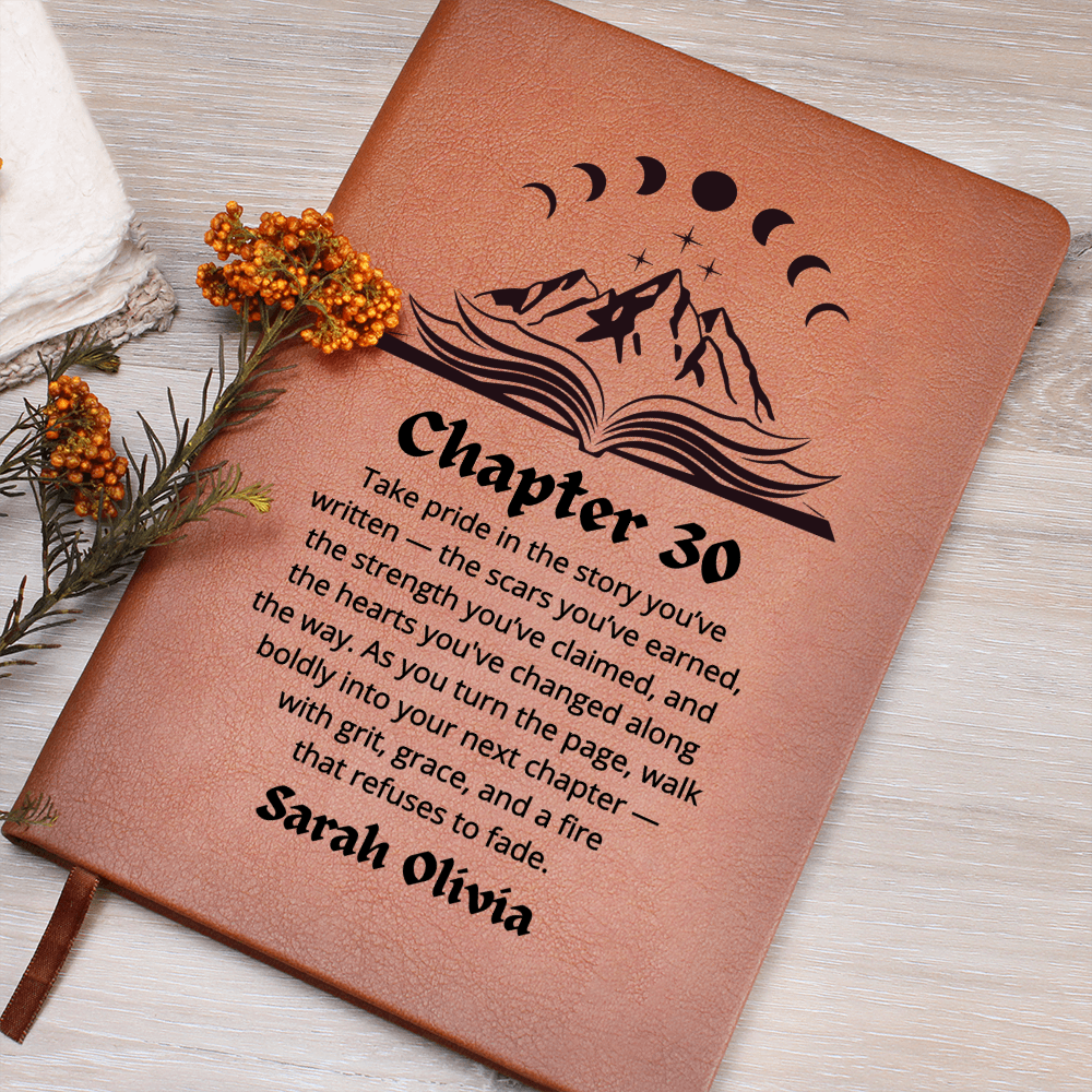 Chapter Thirty Custom Journal, Thirtieth Birthday Gifts, Personalized 30th Birthday Book Lover Gift Bookish Birthday Gift for Her
