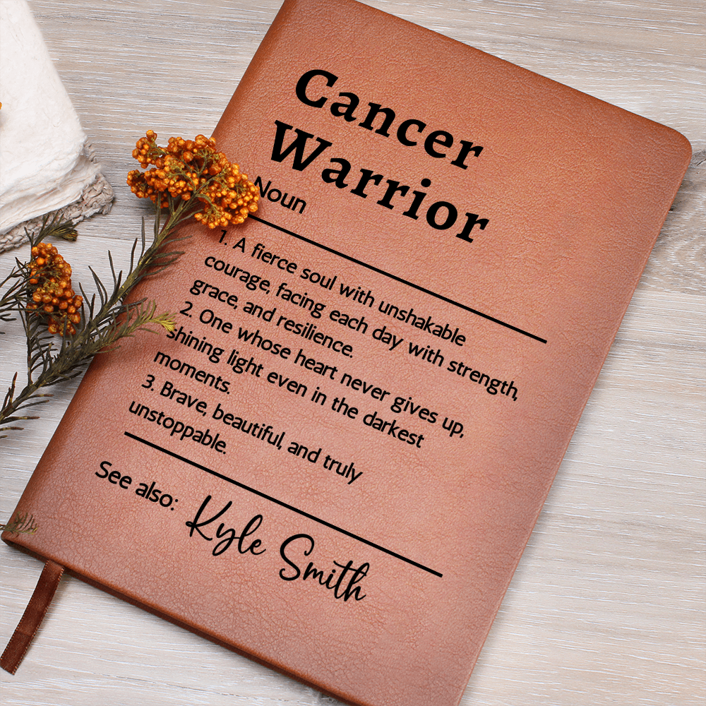 Cancer Warrior Custom Name Notebook, Personalised Gift for Her or Him, Encouragement Gift for Cancer Fighter or Survivor