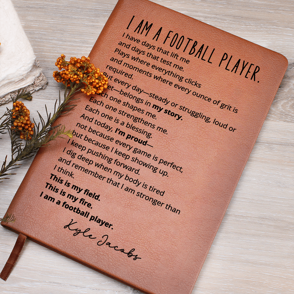 Personalized Football Player Journal Gift for Him