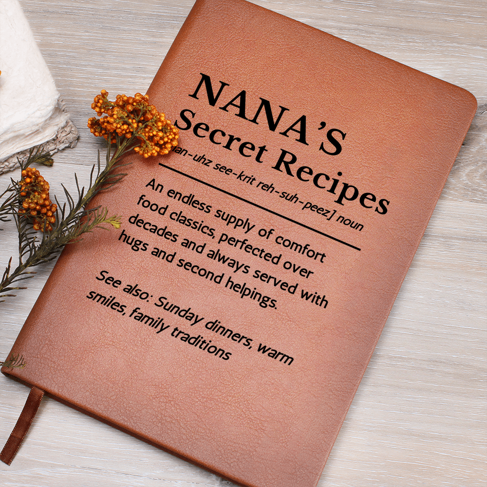 Personalized Vegan Leather Recipe Journal: Definition Gift for Nana or Grandma | Mother's Day Cookbook