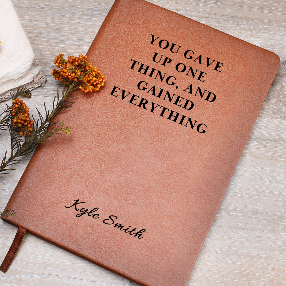 Sobriety Gift Journal | Personalized Vegan Leather Notebook | Recovery Milestone Gift | Addiction Recovery Keepsake | Custom Name Journa