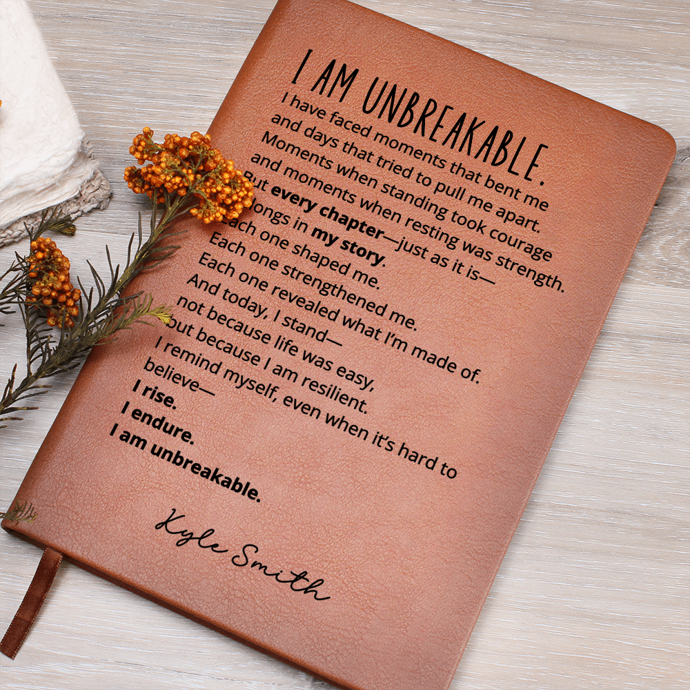 Personalized Name Affirmation Journal - I Am Unbreakable Resilience Gift - Strength for Tough Times