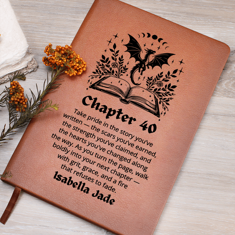 Chapter 40 Spicy Book Lover Custom Journal Bookish 40th Birthday Gift For Book Lovers, Fortieth One More Chapter, Best Friend Bday