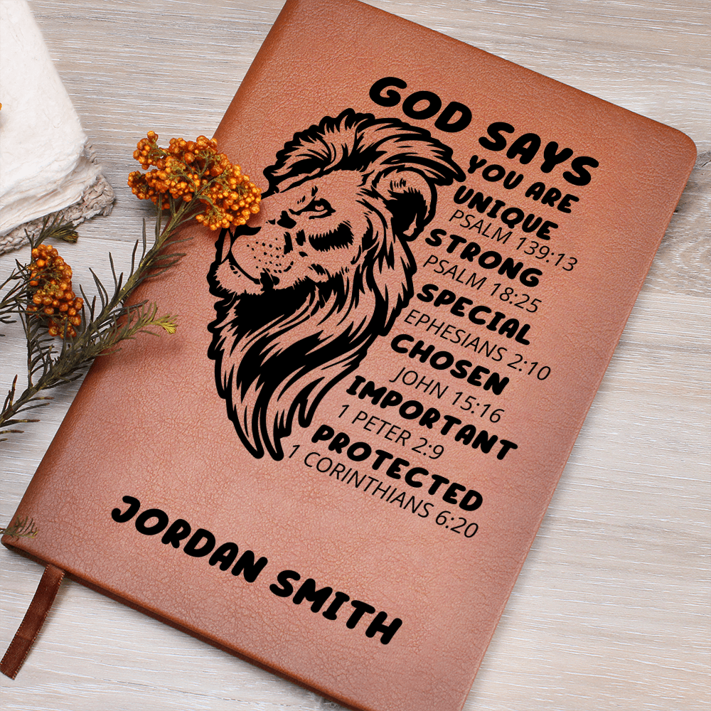 Personalized Christian Journal for Him, Bible Scripture Study Journal, Prayer Journal, Religious Journal Gift for Men, Bible Verse Gift