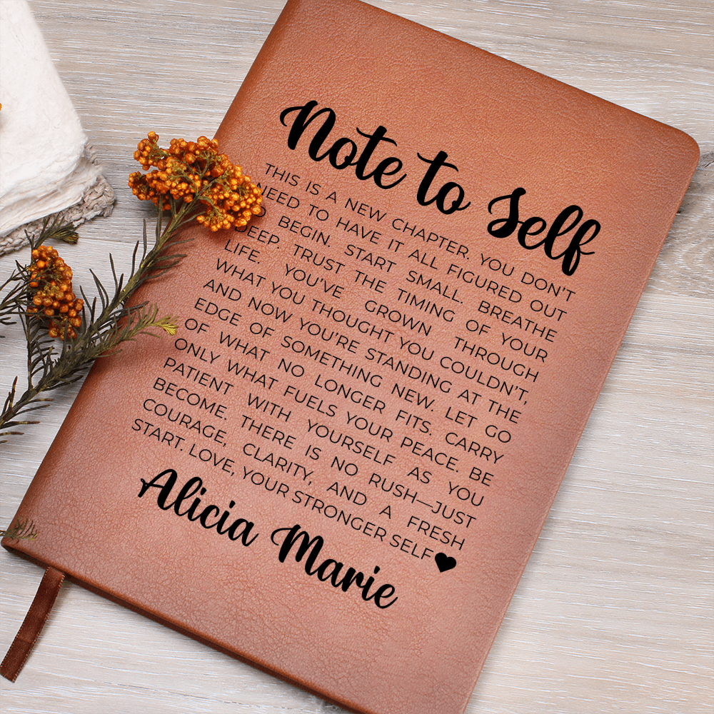 Note to Self Custom Name Journal New Chapter Motivational Mental Health Positive Inspirational Quotes Love yourself Recovery Gift for Her