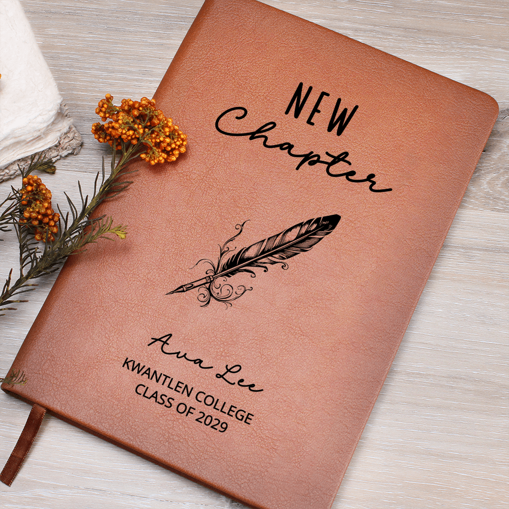 New Chapter Personalized College Graduation Hardcover Journal, Gift for Students, Custom Personalized Journal With Name and School