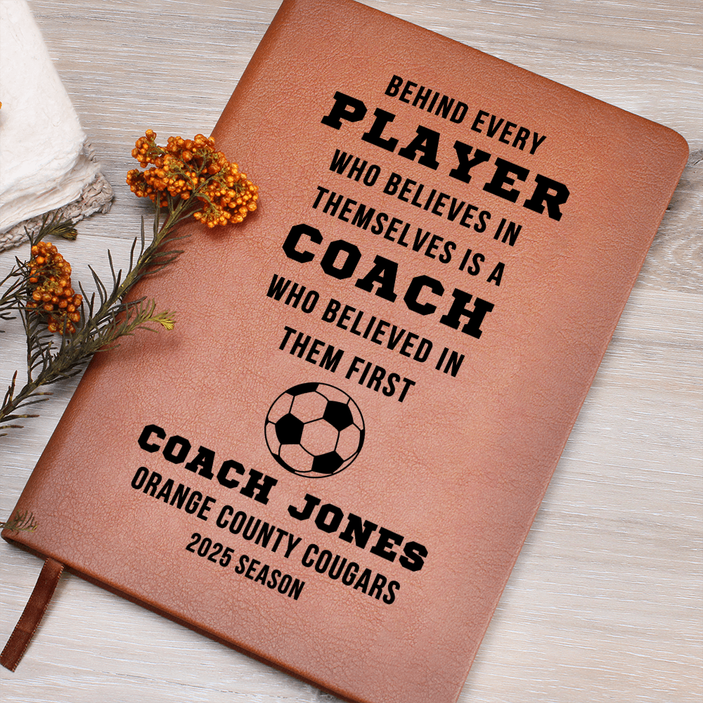 Personalized Coach Gift Journal – Custom Team Name, Coach Name & Sport Icon – End of Season Sports Notebook for Any Coach Appreciation