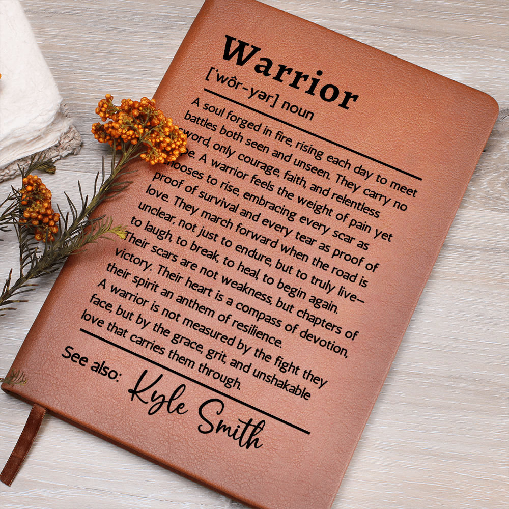 Personalized Warrior Journal Cancer Recovery Gift Custom Warrior Definition Journal Gift Encouragement Gift Sobriety Anniversary