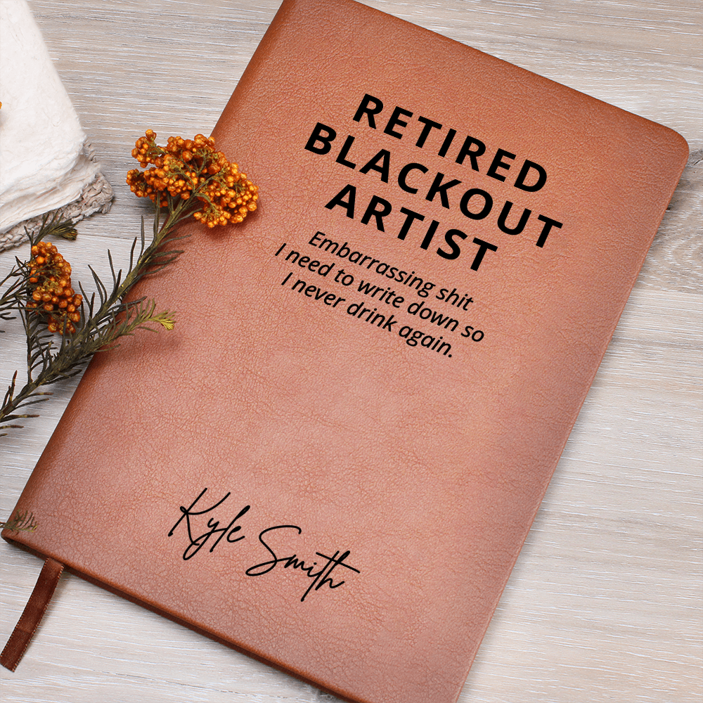Personalized Name Sobriety Journal, Custom Vegan Leather Notebook, Recovery Gift, Sober Milestone Keepsake, Sponsor Gift
