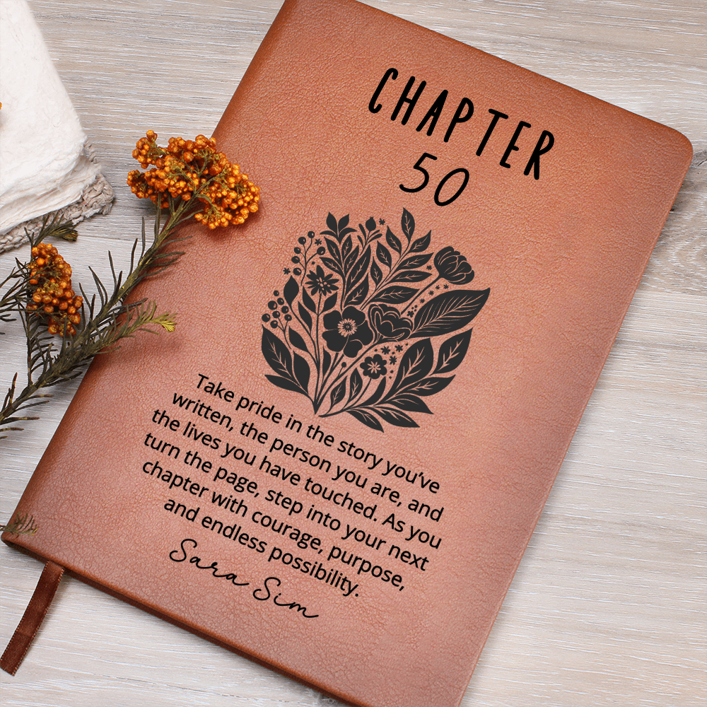 Chapter 50 Journal Personalized 50th Birthday gift for her, Notebook for turning 50, Milestone journal for wife best friend Sister Daughter