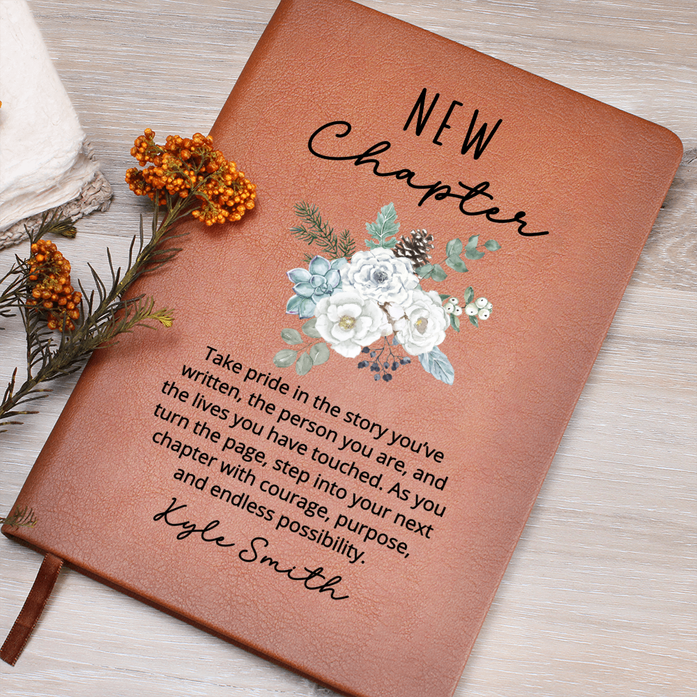 Coworker Leaving Gift Journal, New Chapter Farewell Notebook, Personalized Goodbye Gift for Colleague, Going Away Present, Christmas Gift