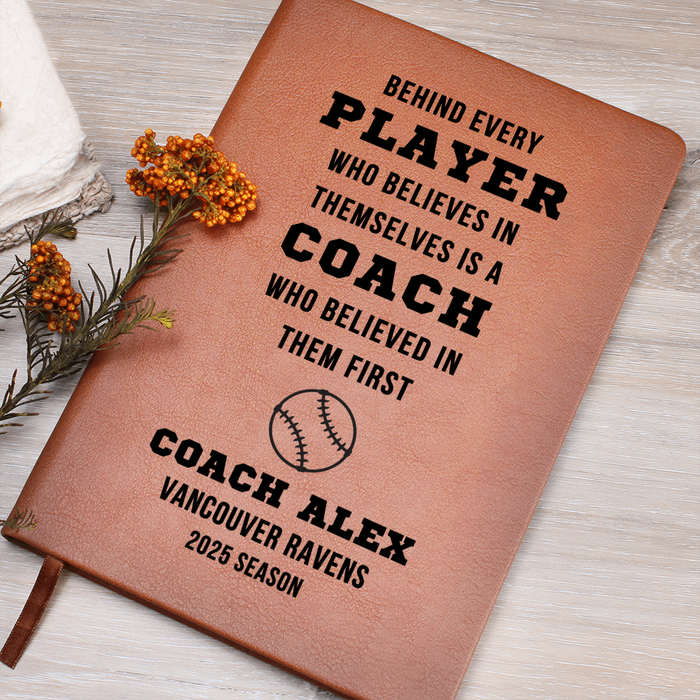 Custom Coach Journal Gift – Personalized Sports Notebook with Team Name, Coach Name & Year – End of Season Coach Thank You