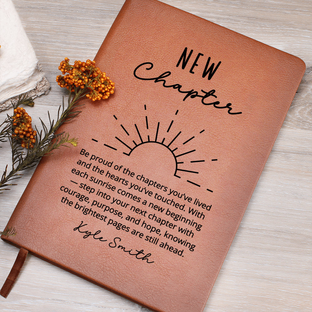 Sunshine Journal, Personalized New Chapter Gift, Encouragement Notebook for Women or Men, Inspirational Birthday or Christmas Present