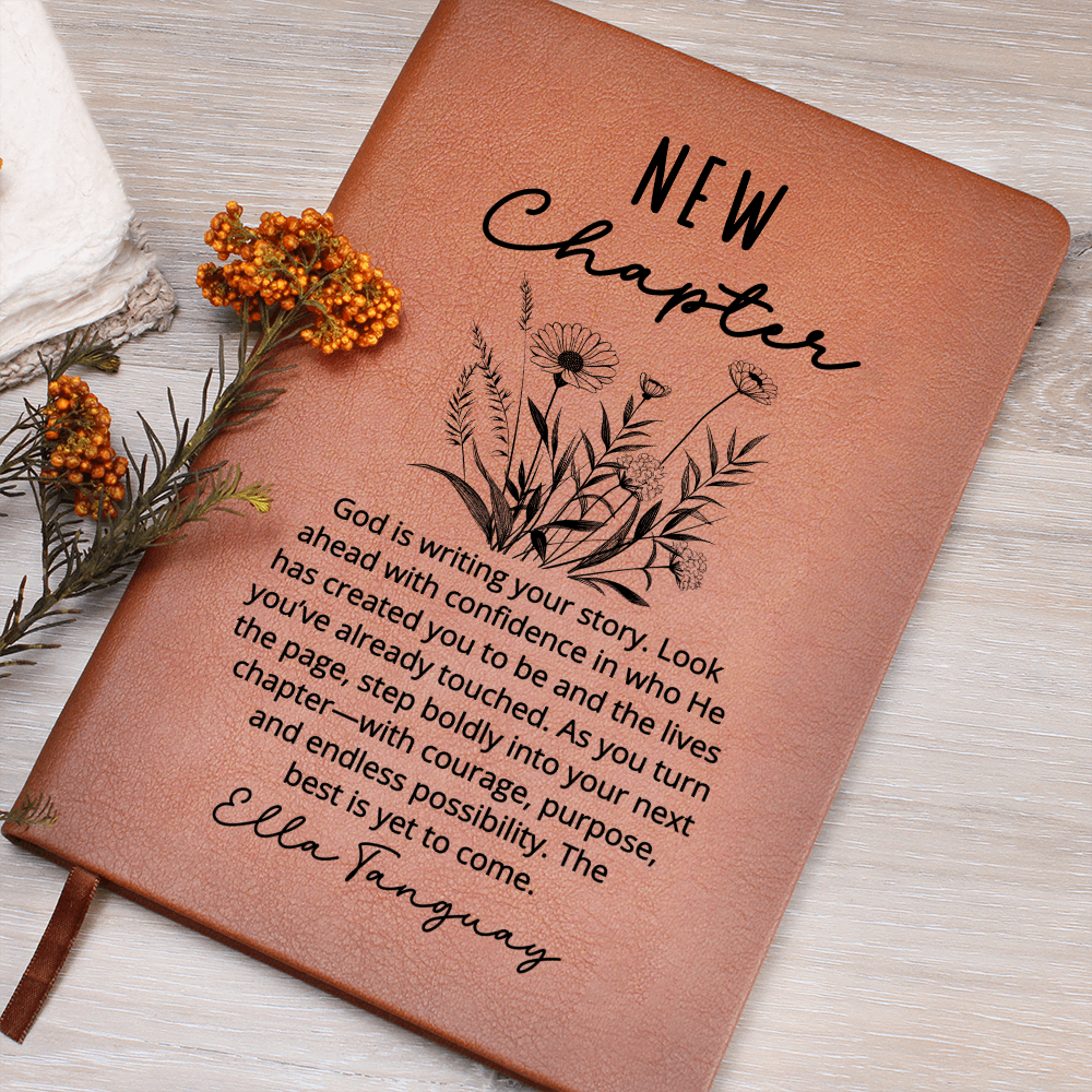 New Chapter Christian Journal – Personalized Faith Gift for Her or Him, Prayer Notebook, Encouragement Gift, Bible Verse Journal Birthday Gifts