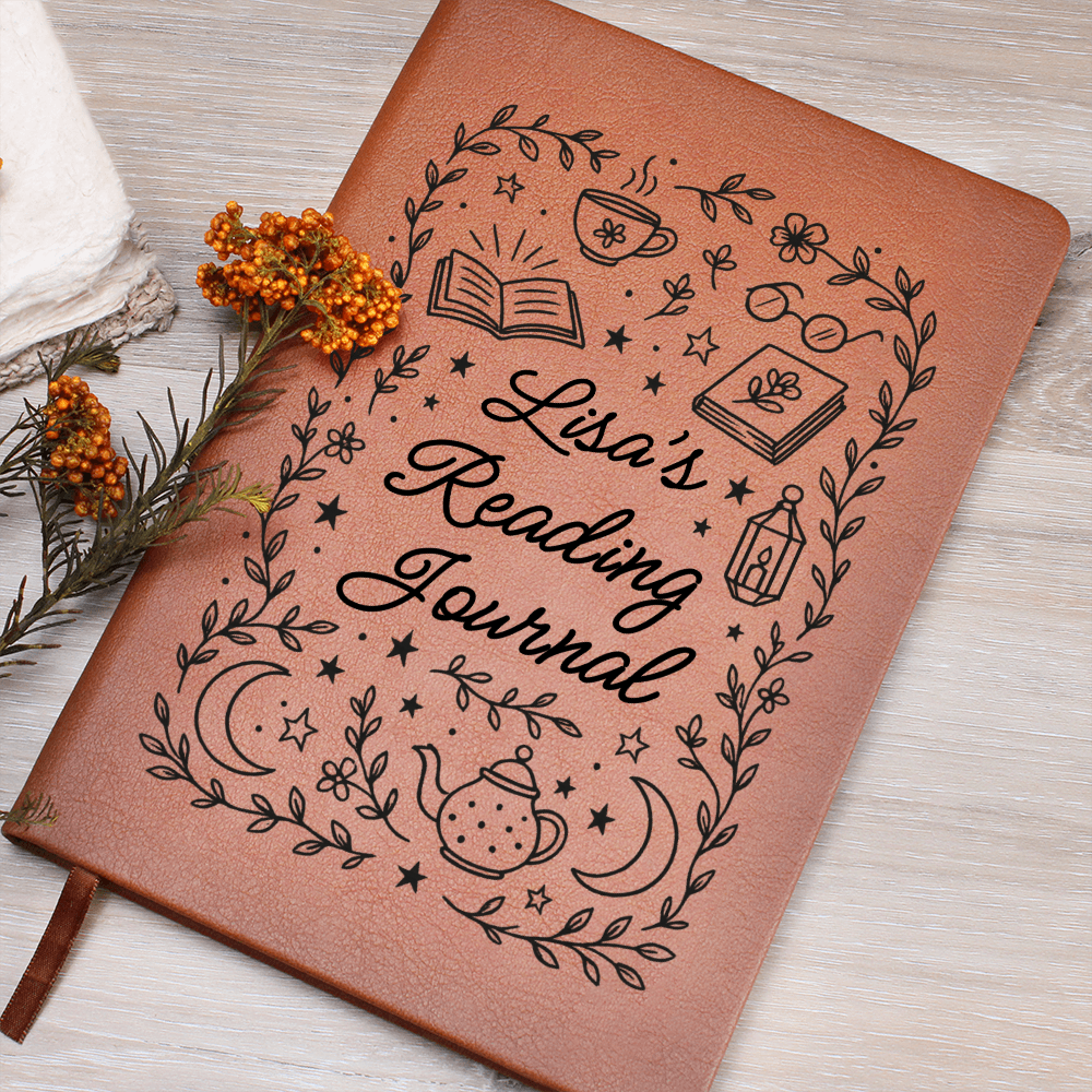 Book Lover Gift – Personalized Reading Journal | BookTok Notebook, Custom Vegan Leather Journal, Cozy Bookish Gift for Her or Teen