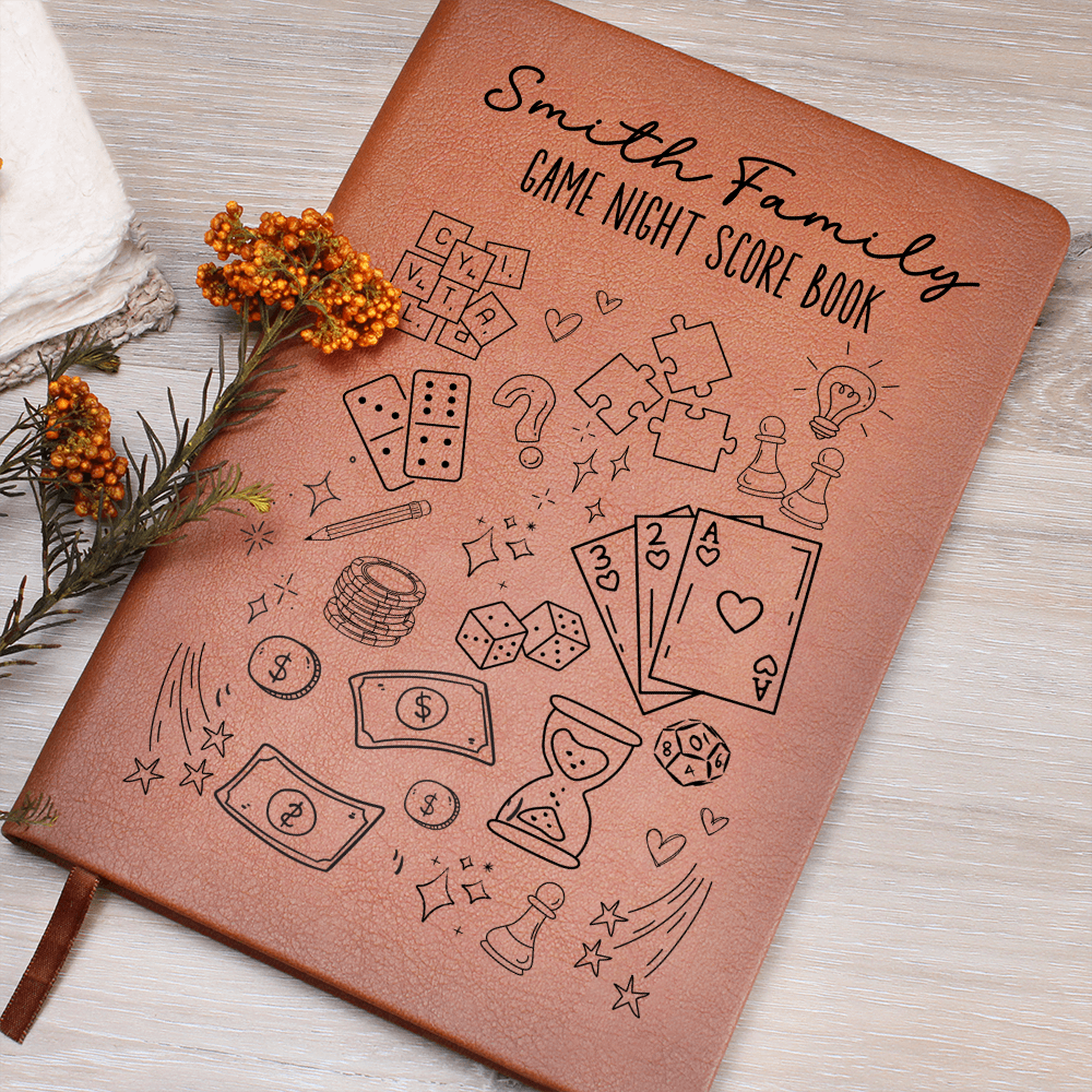 Custom Family Game Night Gifts Personalized Score Book for Families Board Game Lover Christmas Gift for Gaming Couples Fun Gamenight Gifts