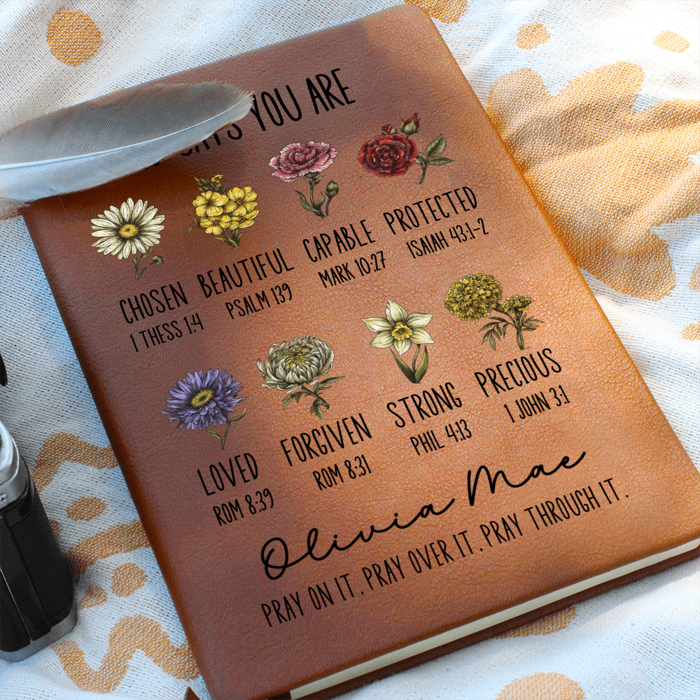 God Says You Are Personalized Prayer Journal For Women Custom Positive Affirmations Notebook Christian Gift Religious Gift for Girls Diary