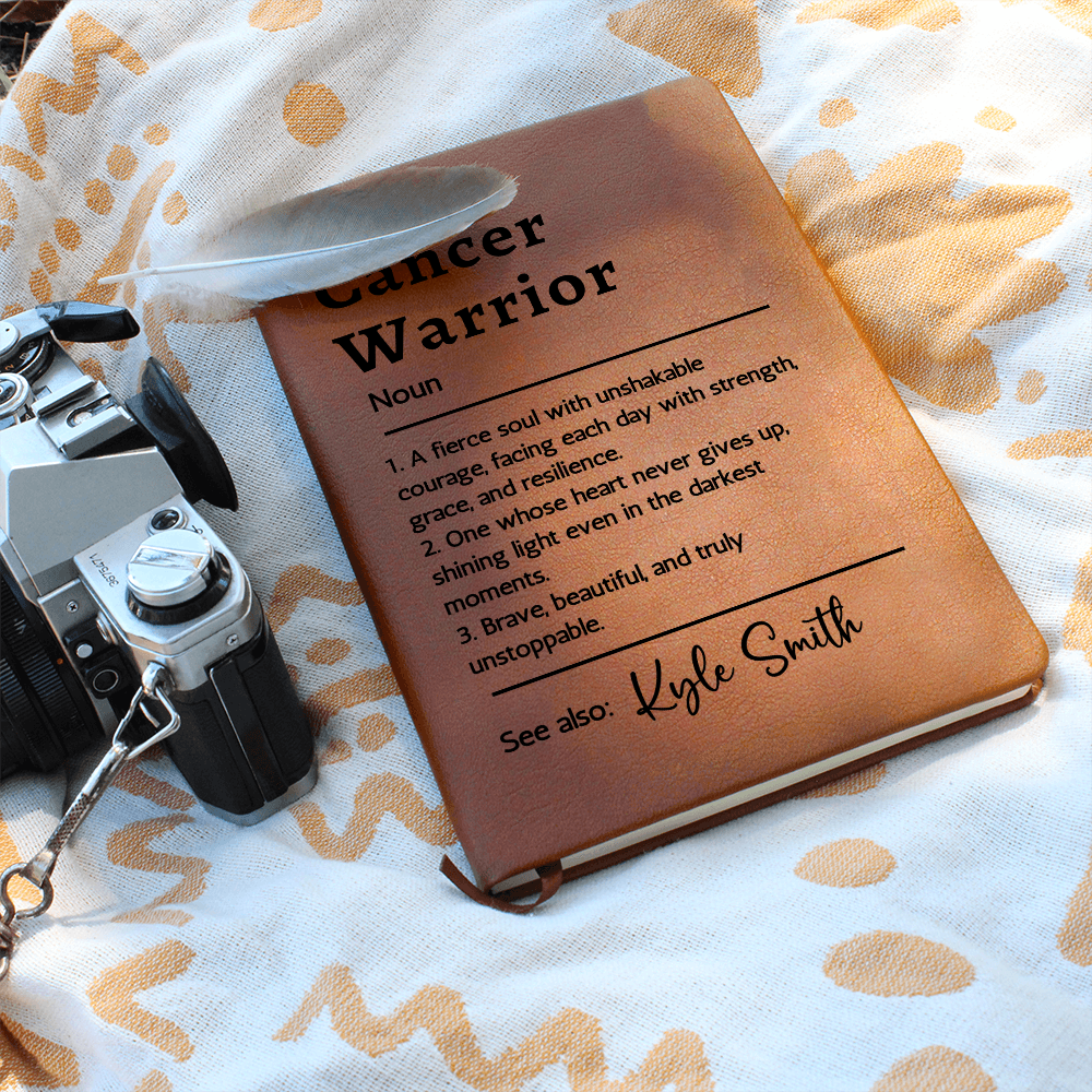 Cancer Warrior Custom Name Notebook, Personalised Gift for Her or Him, Encouragement Gift for Cancer Fighter or Survivor