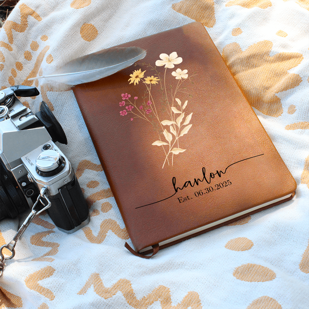 Wildflower Personalized Journal Custom Notebook For Women Personalized Gift For Her Floral Gratitude Journal Bridesmaid Gift For Mom