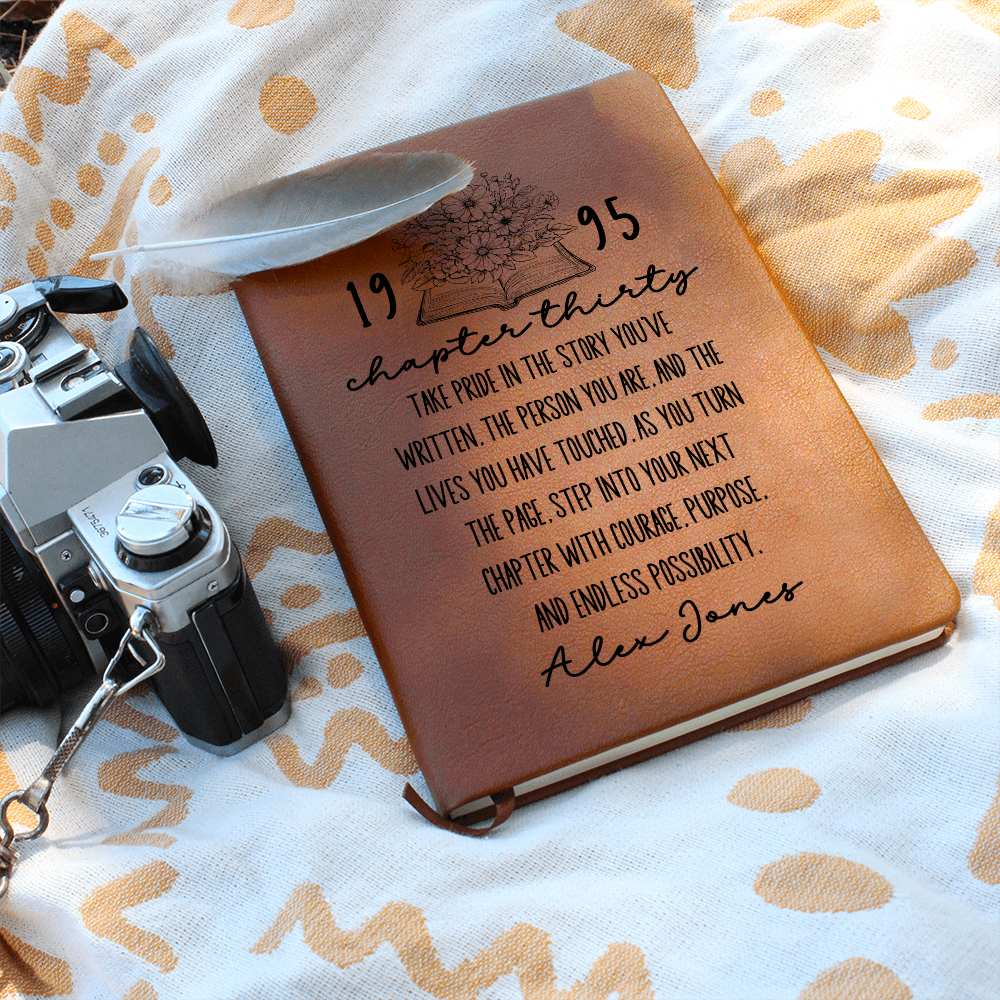 Custom New Chapter Name And Year Journal Personalized 30th Birthday Gift Vintage 30th Birthday Party Vintage Est 1995
