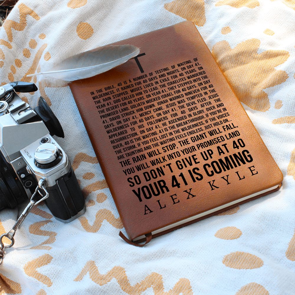 Personalized Bible Verse Journal  41 is Coming Custom Name Encouragement Gift  - Scripture Notebook - 40 Days and Nights - God's Promises - Christian Gifts
