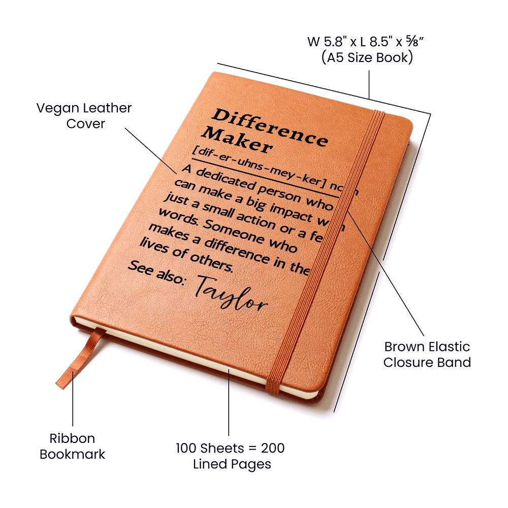 Difference Maker Journal Personalized With Name