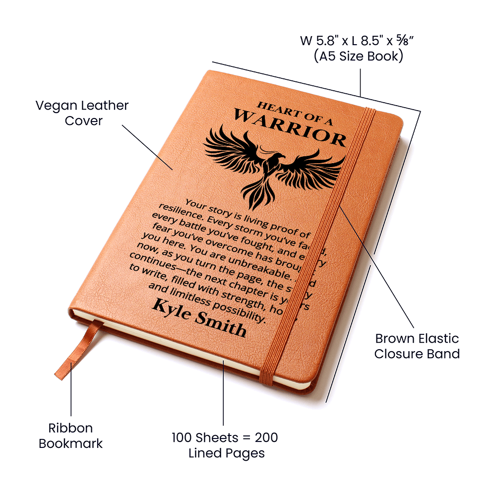 Warrior Journal Personalized Name Notebook for Him or Her | Recovery Gift, Sobriety Gifts, Sober Anniversary Encouragement Gift