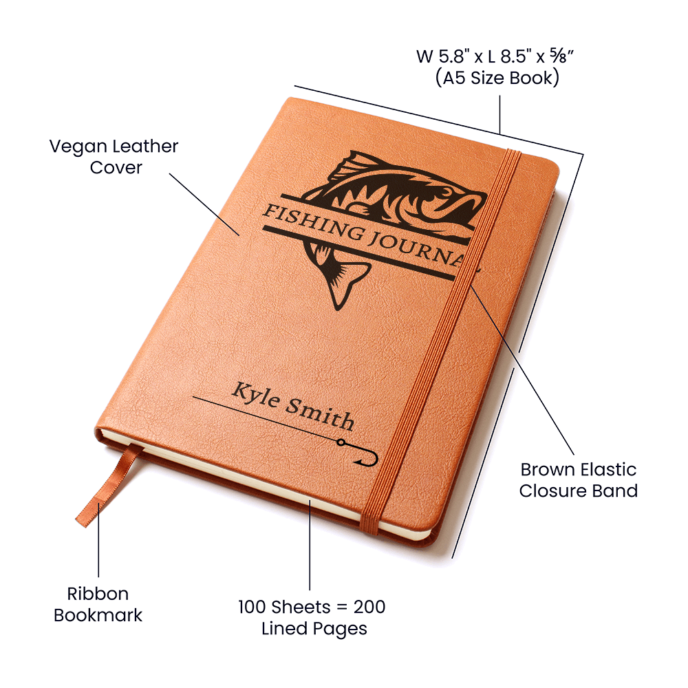 Personalized Fishing Journal • Fly Fishing Notebook for Fishing Lovers