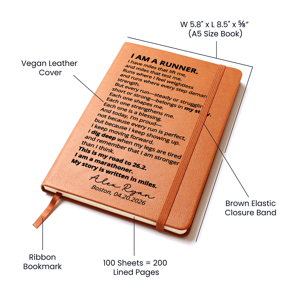 Personalized Marathon Running Journal | Runners Gift