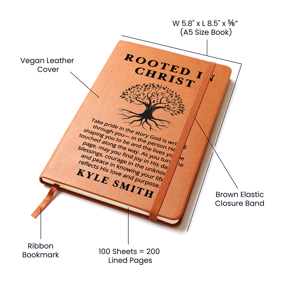 Rooted in Christ Personalized Journal – Christian Gift for Men and Women | Bible Study Notebook | Prayer Journal | Faith Devotional Book Him Her