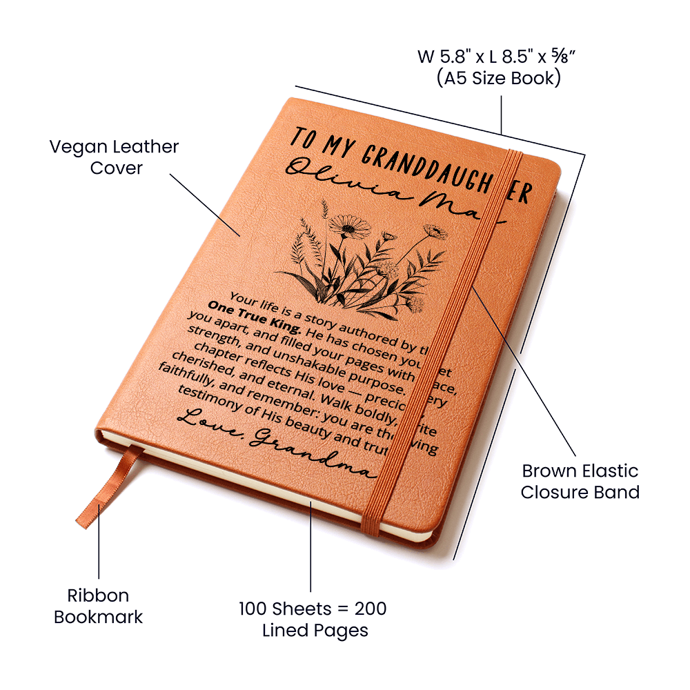 Personalized Christian Journal for Women, Custom Faith-Based Gift with Name, Daughter of the King, Religious Inspirational Notebook for Ladies Girls