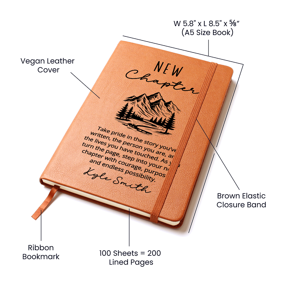 New Chapter Custom Journal Going Away Gift for Coworker - Personalized Gift for Boss Leaving New Job Gift, Retirement Farewell Present