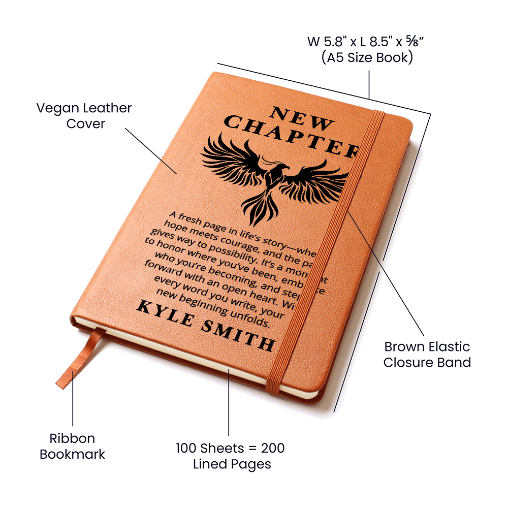 Personalized Sobriety Journal | Custom Name New Chapter Notebook | Addiction Recovery Gift | Sober Anniversary Encouragement Gift
