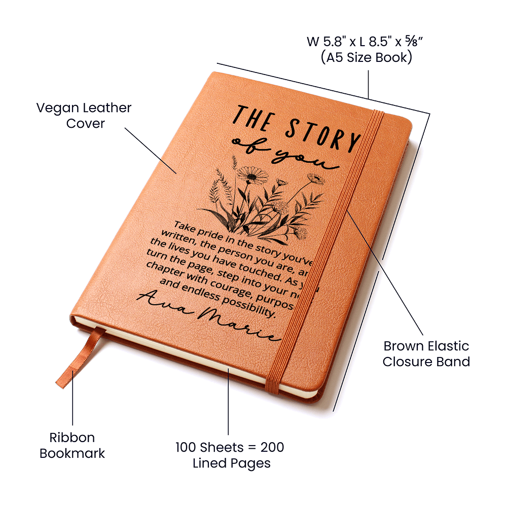 The Story of You Journal – Personalized Name Journal – Graduation Gift for Her – Milestone Birthday Gift – Daughter Keepsake Book