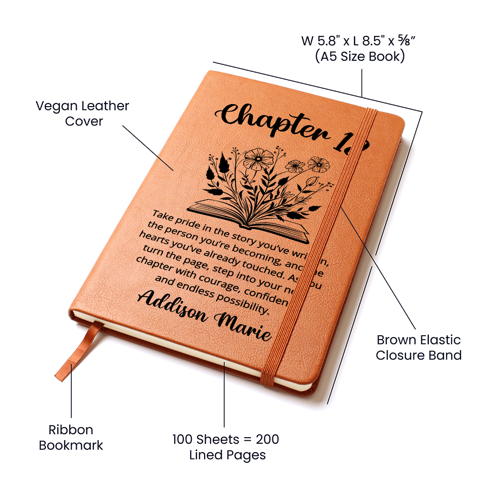 18th Birthday Gifts for Girls Personalized Leather Journal, Unique 18th Birthday Gift, Custom Notebook for Teens, Special Keepsake