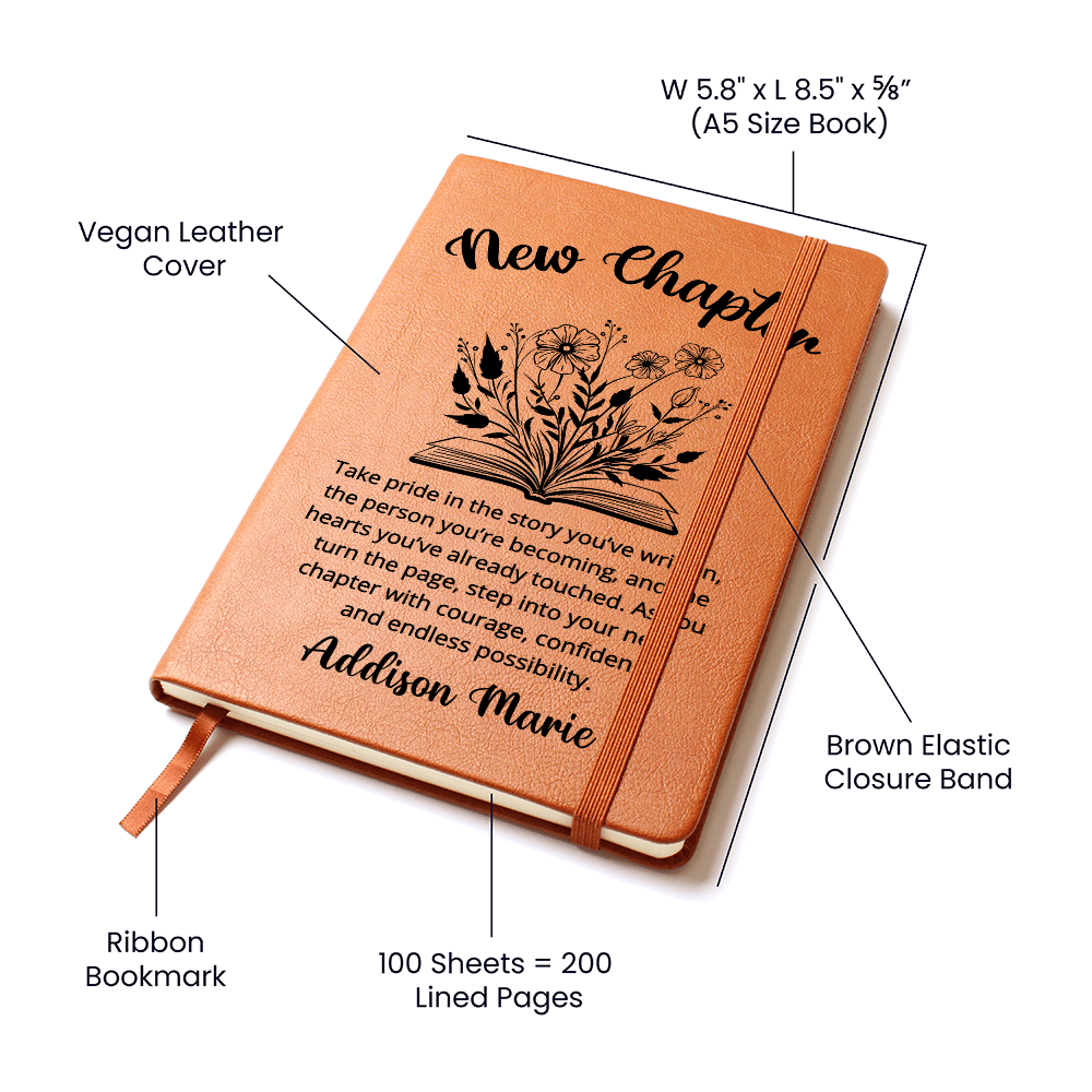 New Chapter Journal Gift for Her | Graduation Gift for Friend, New Job Gift, Moving Away Gift for Women Teenage Girl