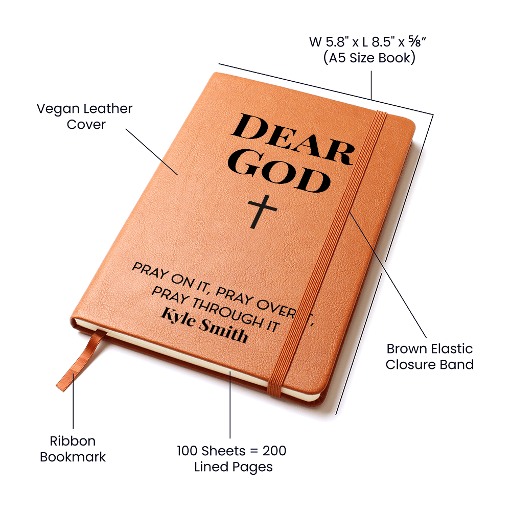 Dear God Personalized Prayer Journal Custom Prayer Notebook Christian Gift Journal Prayer Diary Bible Study Gifts for Men Dad Gift Faith Journal
