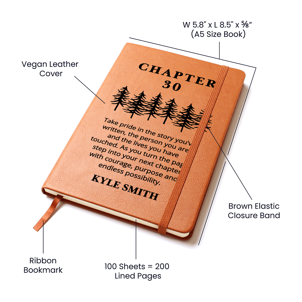 30th Birthday Gift, Chapter 30 Name Journal 30 Years Old Turning Thirty Notebook 30 Years Old Gift for Her or Him Friend Son Daughter Sister