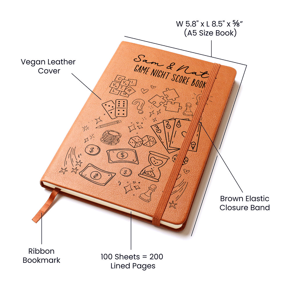 Custom Family Game Night Gifts Personalized Vegan Leather Score Book Families Board Game Lover Christmas Gift Gaming Couples Fun Gamenight