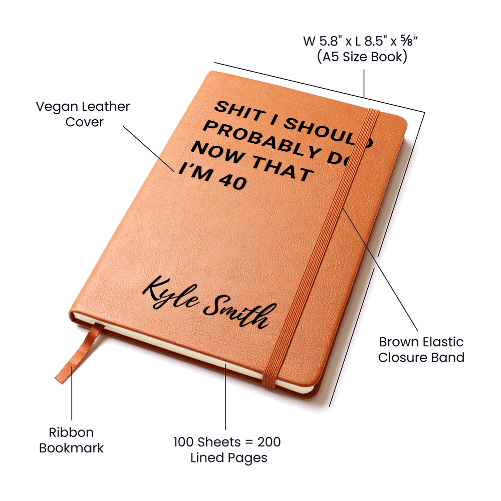 Personalized 40th Birthday Gift for Him or Her, Funny Turning Forty Notebook, Fortieth Gift Gag Gifts for Men or Women Best Friend Gift