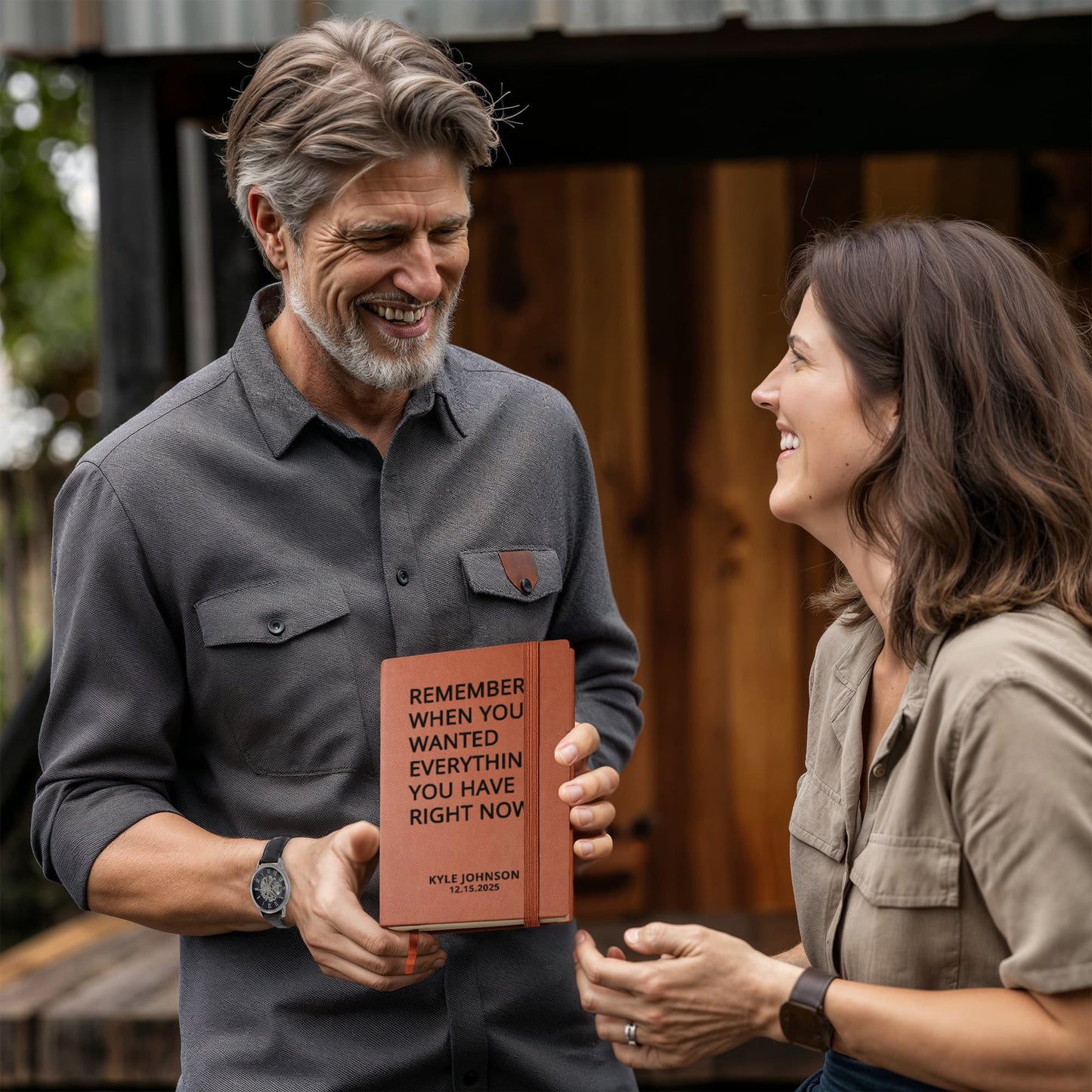 Gratitude Journal | Personalized Custom Notebook For Men or Women, Encouragement Gift for Him Inspirational Quotes Son Gifts