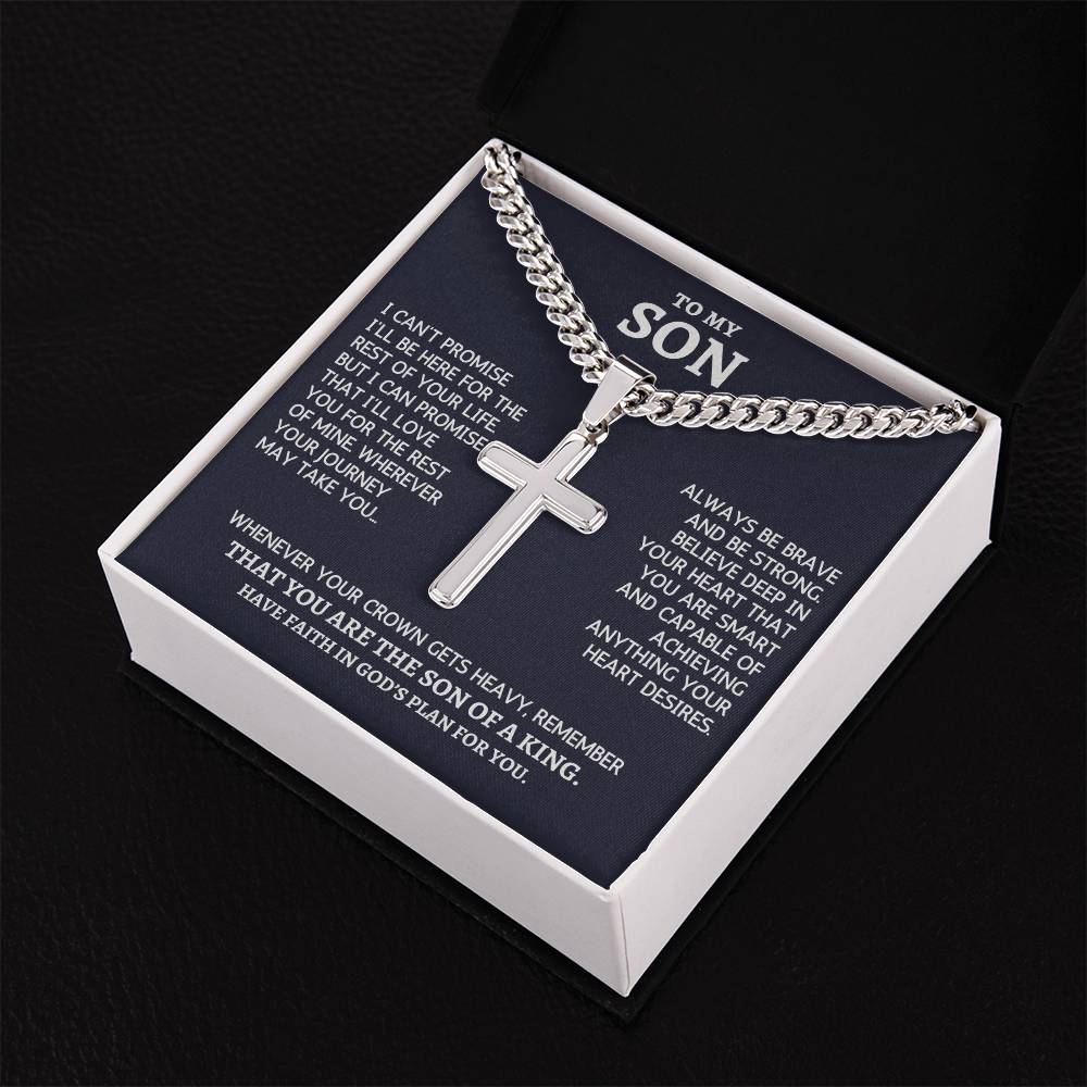 Personalized Cross Necklace gift for Son from Mom Dad