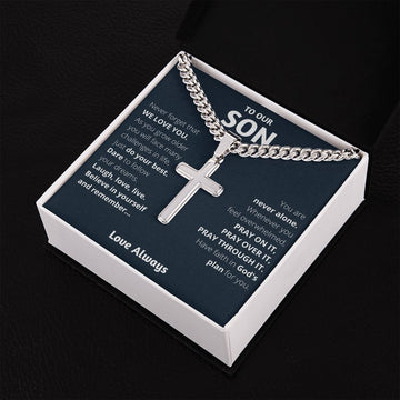 Personalized Son Gift from Parents, Waterproof Cross