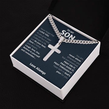 To My Son from Mom Waterproof Cross Chain