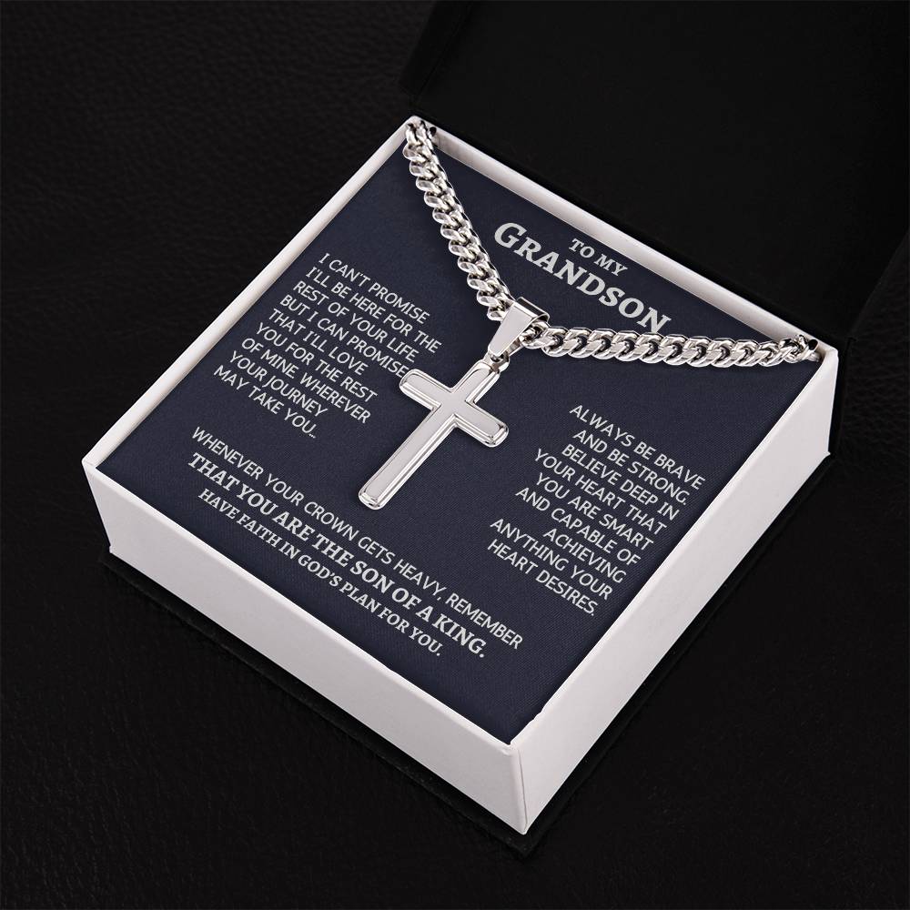 Personalized Cross Gift for Grandson from Grandma Grandpa