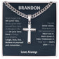 Personalized Cross For Men Necklace - Cuban Chain Necklace for Man - Minimalist stainless steel silver cross pendant - Gifts for Him