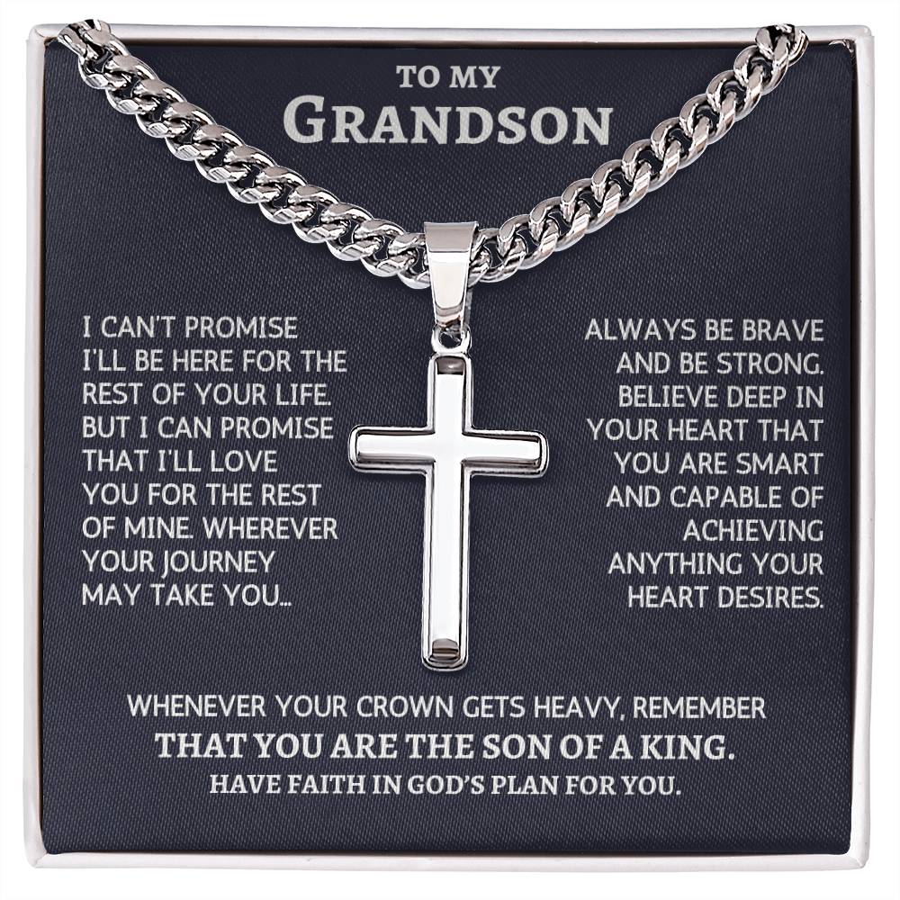 Personalized Cross Gift for Grandson from Grandma Grandpa