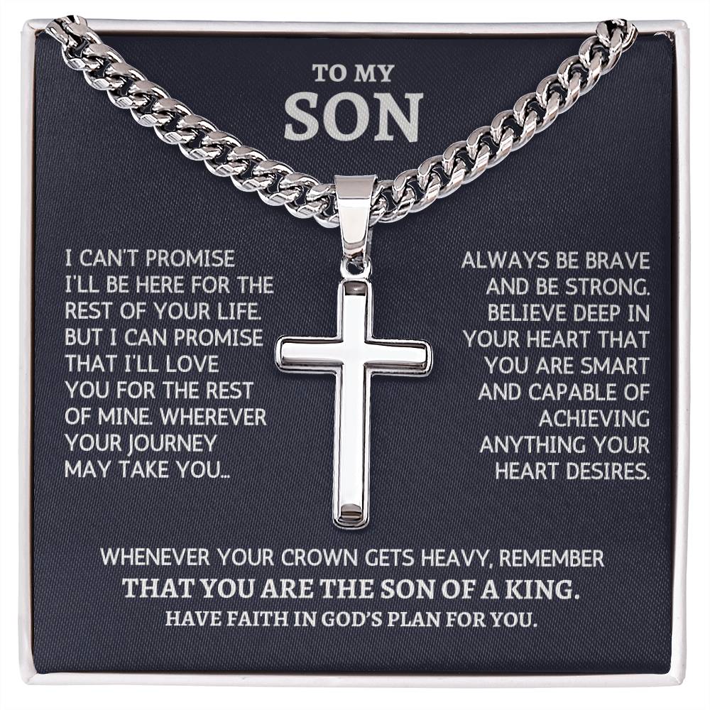 Personalized Cross Necklace gift for Son from Mom Dad